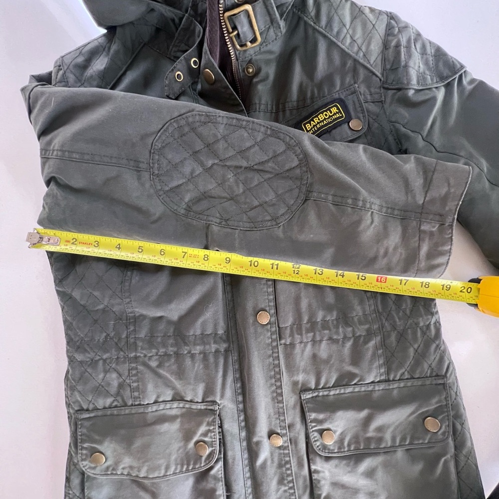 Barbour Parka Waxed Green Hooded Coat Jacket Womens - Picture 13 of 15
